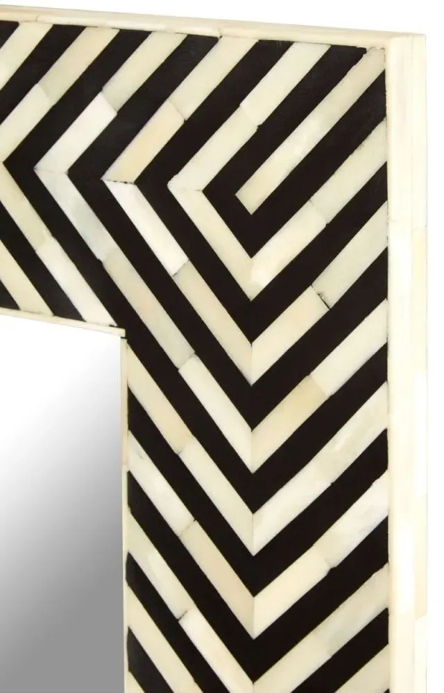Boho Bone Inlay Wall Mirror - Black