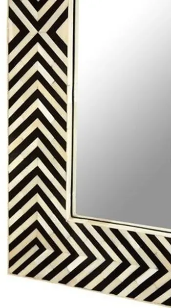 Boho Bone Inlay Wall Mirror - Black