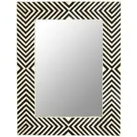 Boho Bone Inlay Wall Mirror - Black
