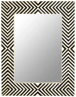 Boho Bone Inlay Wall Mirror - Black