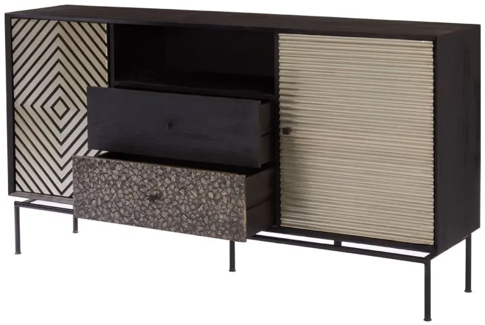 Boho Large Sideboard - Black, Mango Wood