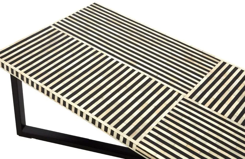 Bone Inlay Coffee Table - Black