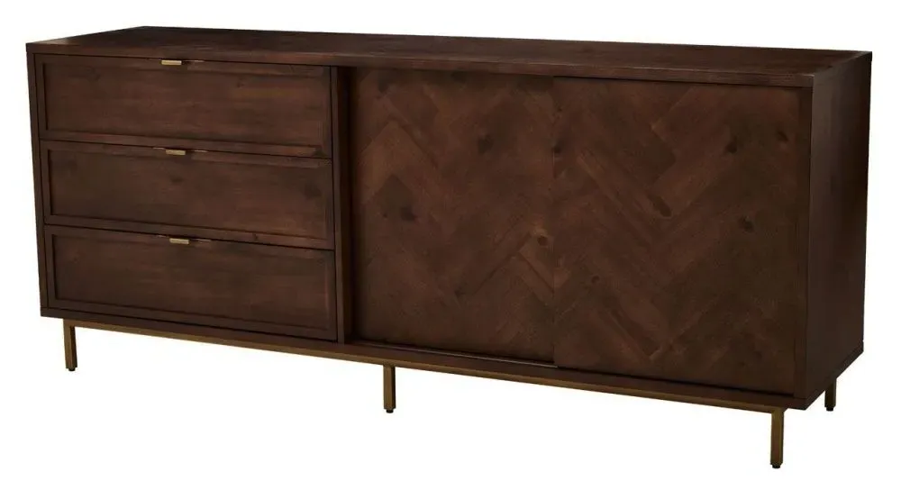 Brando 2 Door Extra Large Sideboard - Dark Brown