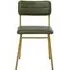 Buffalo Dining Chair with Gold Metal Legs - Green, Leather
