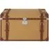 Columbus Canvas Large Storage Trunk with Leather Trim - Natural