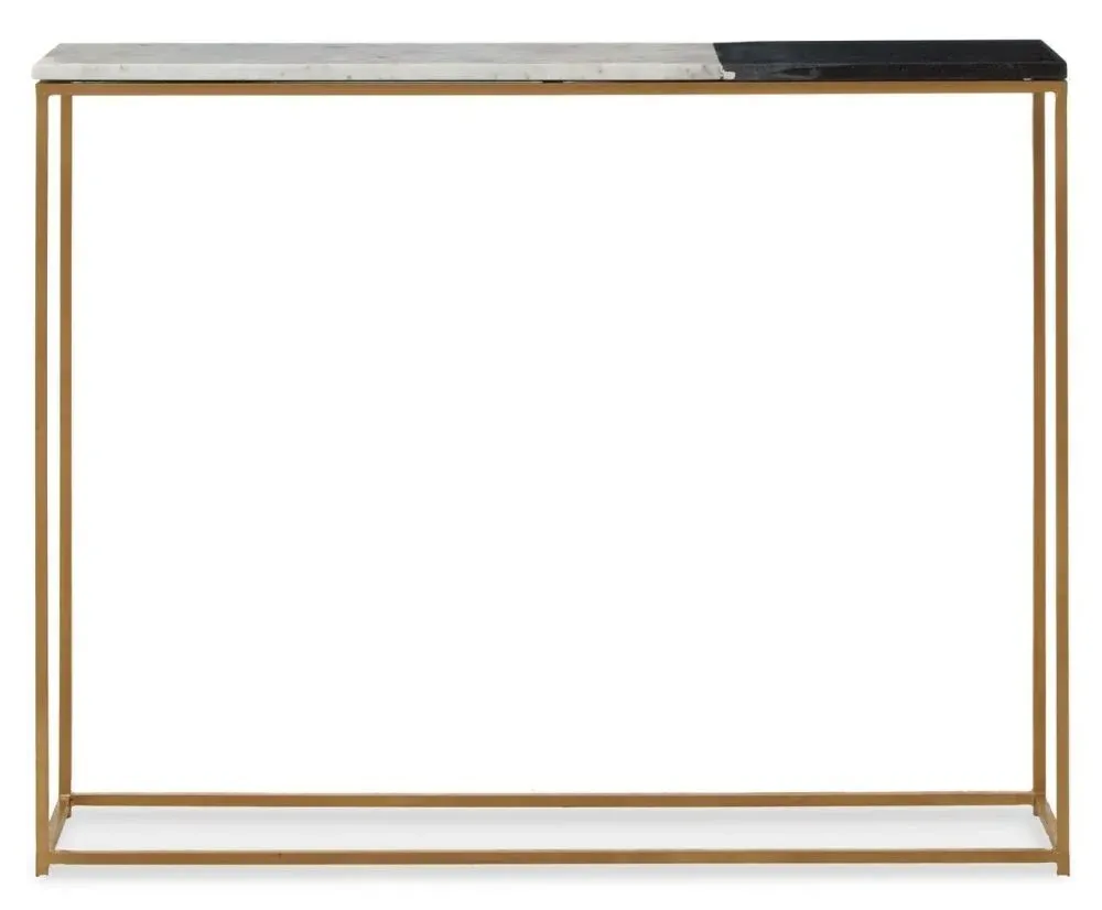 Corra Console Table - Black and White, Marble