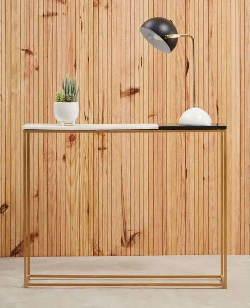 Corra Console Table - Black and White, Marble