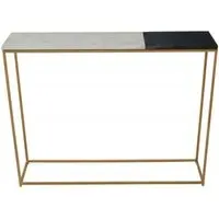Corra Console Table - Black and White, Marble