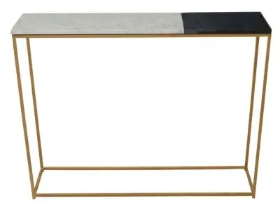 Corra Console Table - Black and White, Marble image