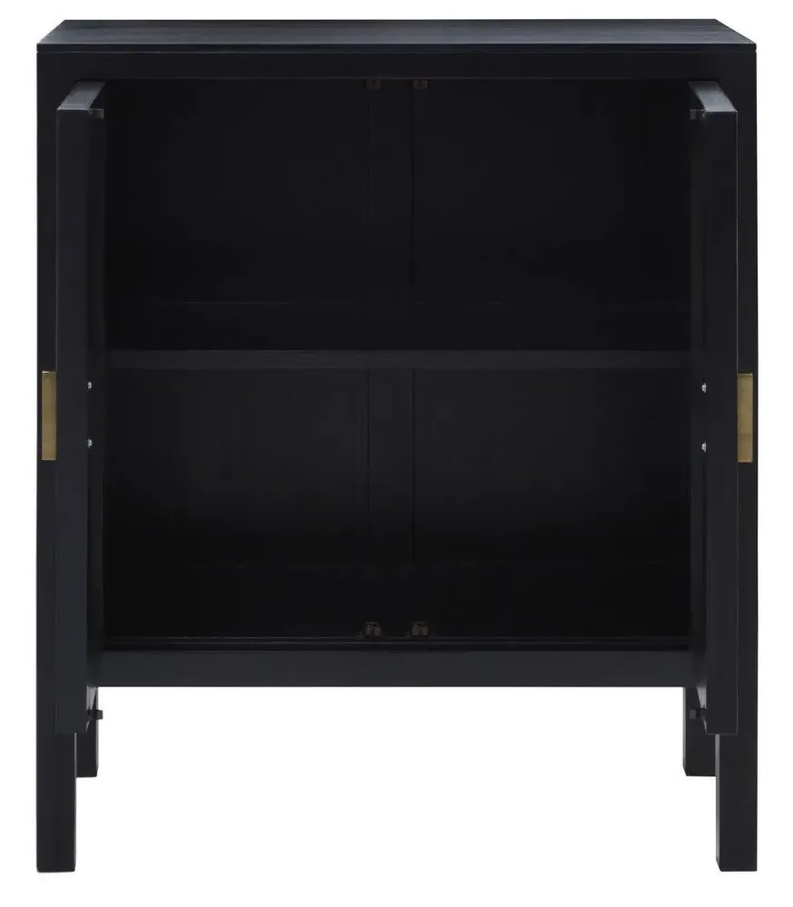 Corso Compact 2 Door Sideboard - Black, Rattan