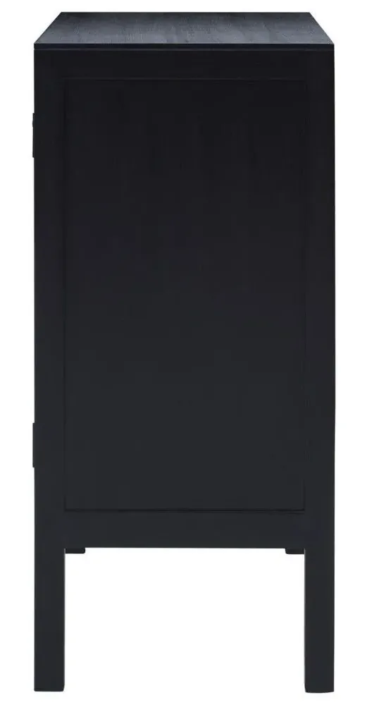 Corso Compact 2 Door Sideboard - Black, Rattan