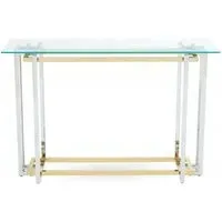 Elino Glass Console Table - Chrome