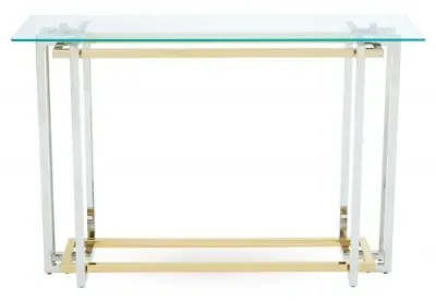Elino Glass Console Table - Chrome image