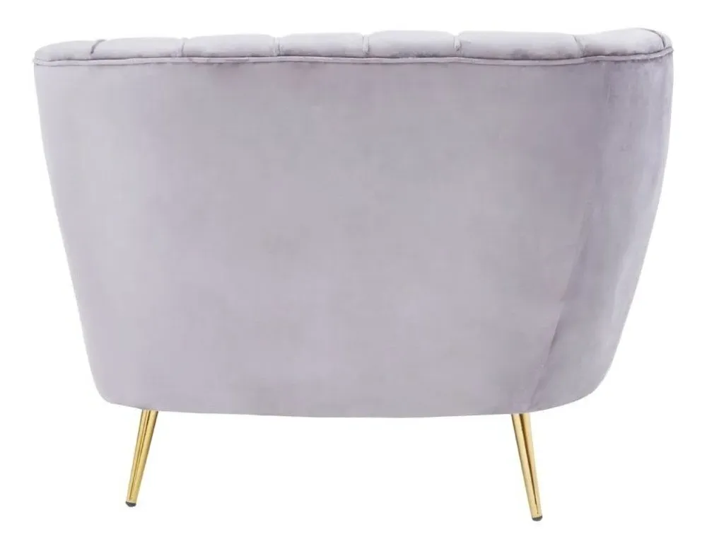 Felizia Left Arm Lounge Chaise - Grey, Velvet