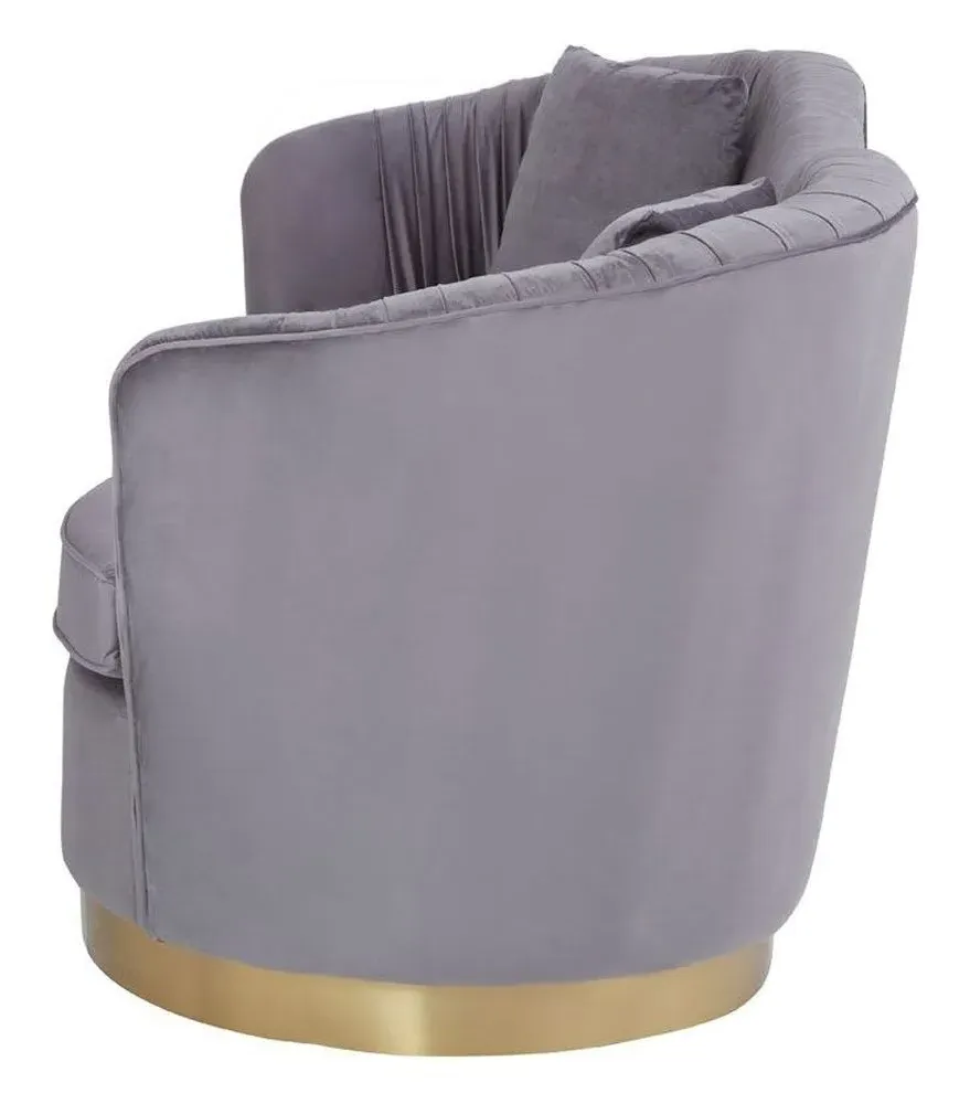 Franza 2-Seater Sofa - Grey, Velvet