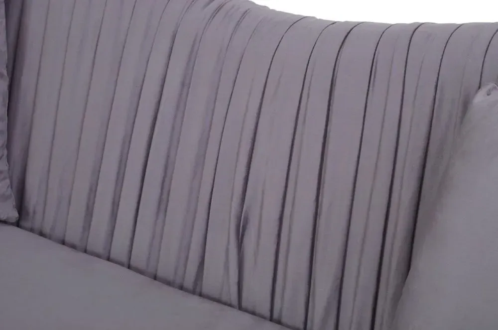 Franza 2-Seater Sofa - Grey, Velvet