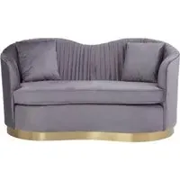 Franza 2-Seater Sofa - Grey, Velvet