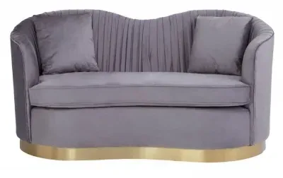 Franza 2-Seater Sofa - Grey, Velvet image