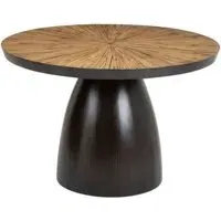Gabo 4-Seater Round Dining Table with Black Base - Natural, Wood