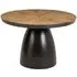 Gabo 4-Seater Round Dining Table with Black Base - Natural, Wood