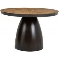 Gabo 4-Seater Round Pedestal Dining Table - Dark Ebony, Bamboo
