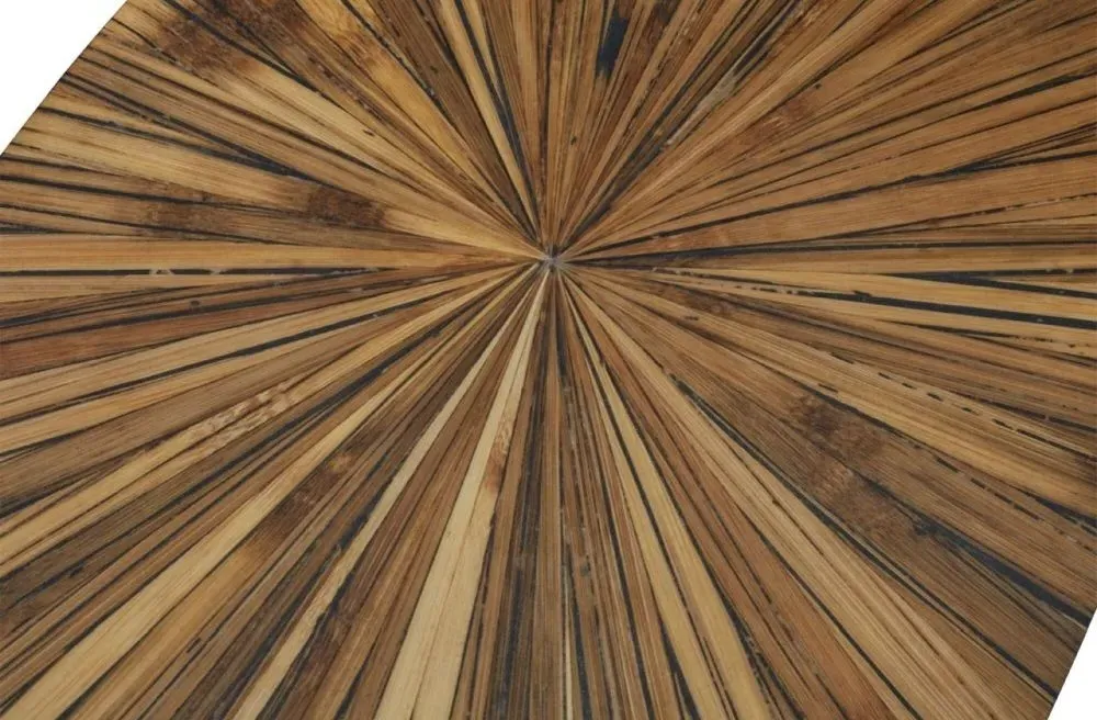 Gabo Parquet Console Table with Black Base - Natural, Wood