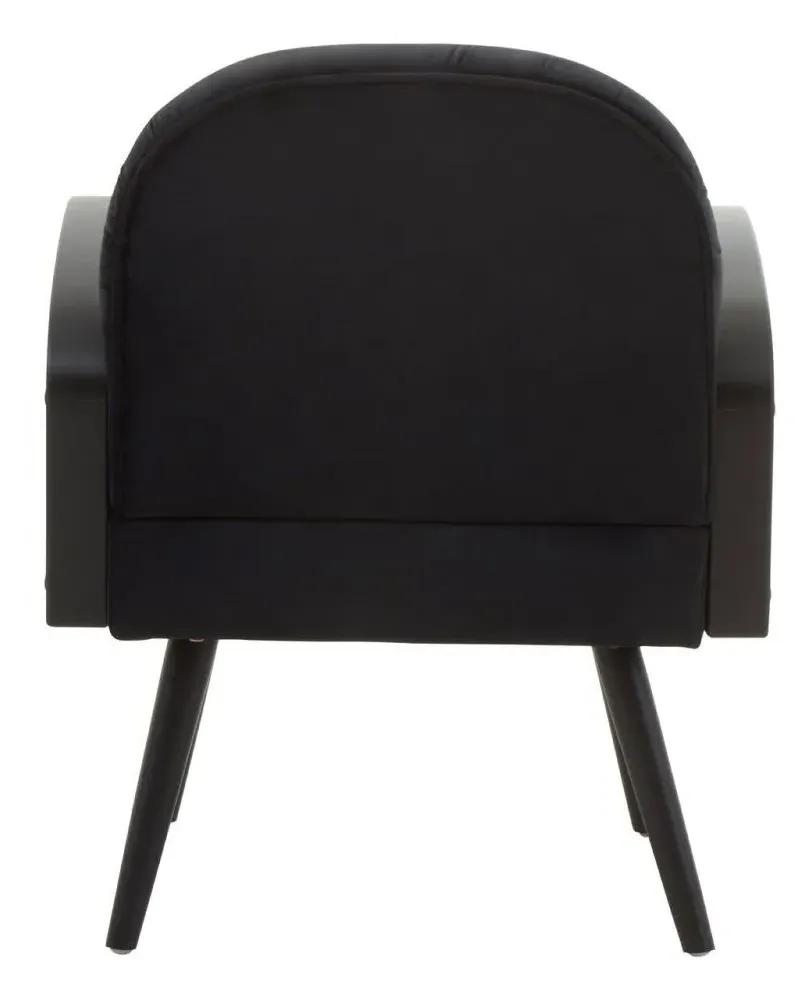 Hala Upholstered Armchair - Black, Velvet