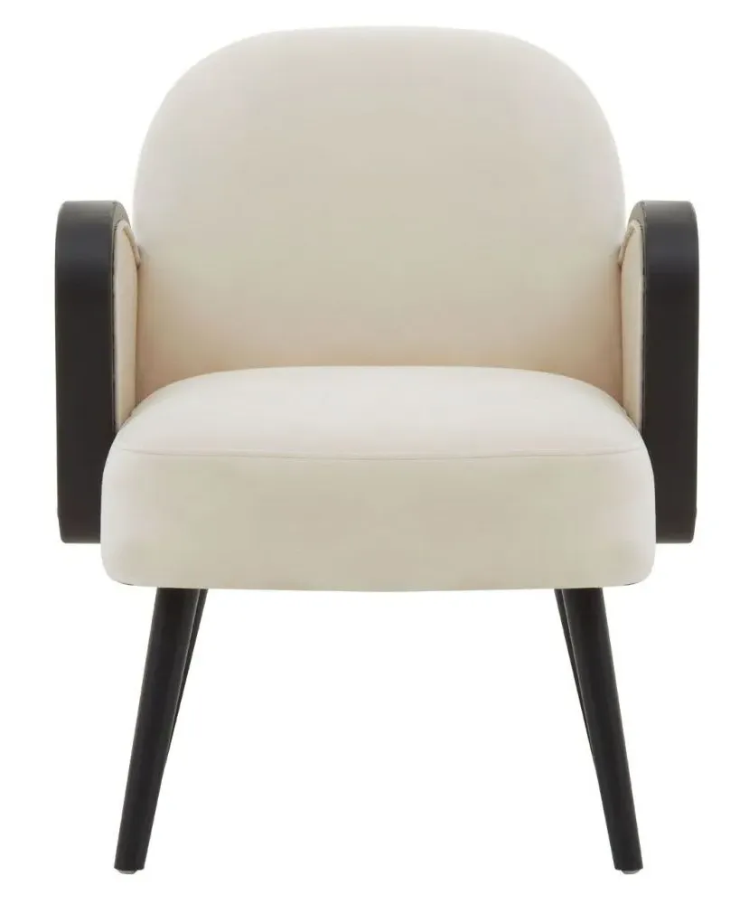 Hala Upholstered Armchair - Natural, Velvet