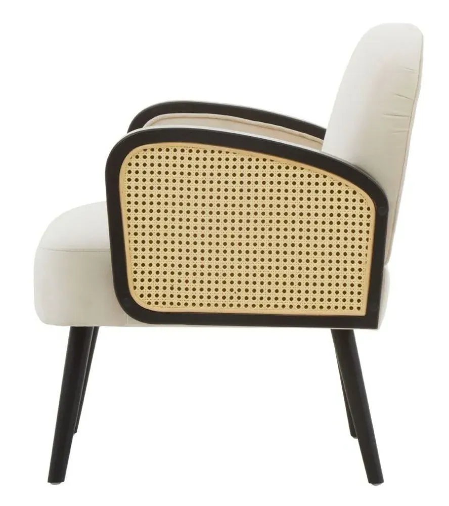 Hala Upholstered Armchair - Natural, Velvet