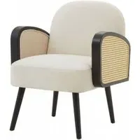 Hala Upholstered Armchair - Natural, Velvet