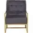 Hana Armchair with Gold Frame - Grey, Velvet