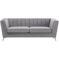 Hansa 3-Seater Sofa - Grey, Velvet