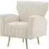 Hayley Velvet Armchair with Gold Metal Legs - Natural