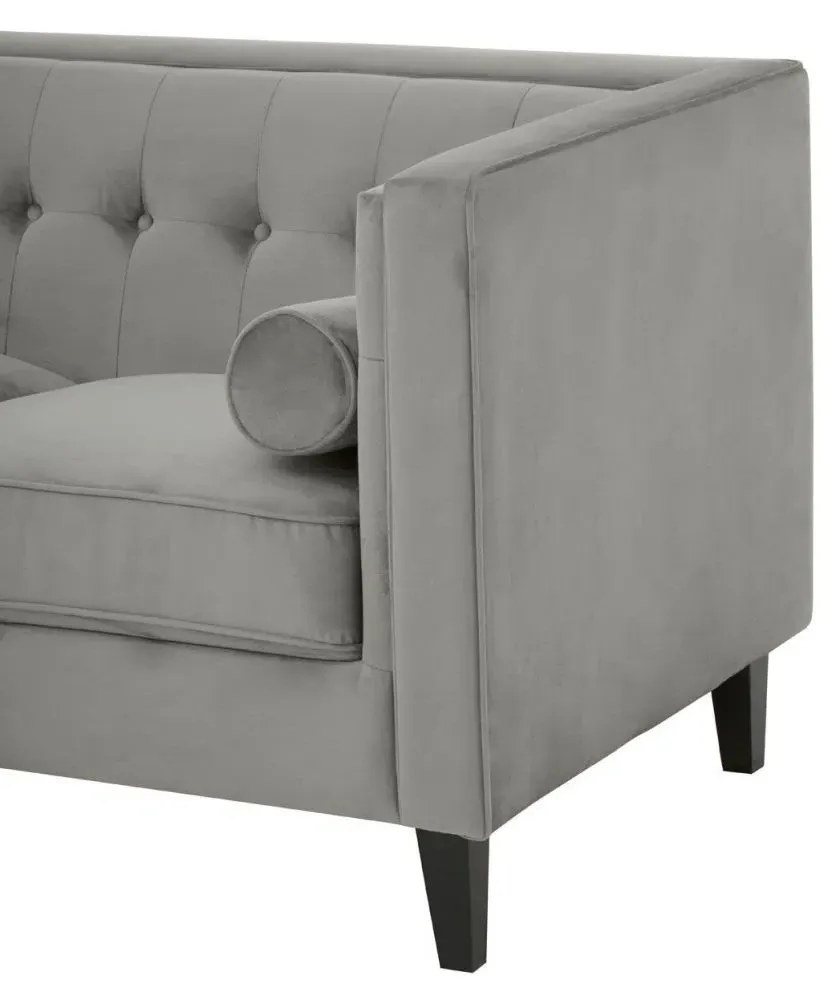 Helia 3-Seater Sofa - Grey, Velvet