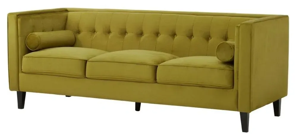 Helia 3-Seater Sofa - Olive, Velvet