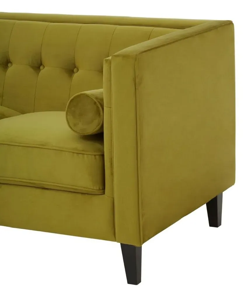 Helia 3-Seater Sofa - Olive, Velvet