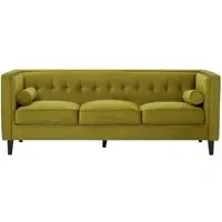 Helia 3-Seater Sofa - Olive, Velvet
