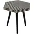 Hexagonal Side Table with Bone Inlay - Black