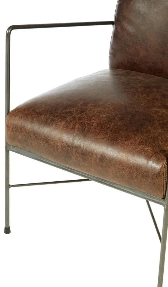 Hoxton Dining Chair - Brown, Leather