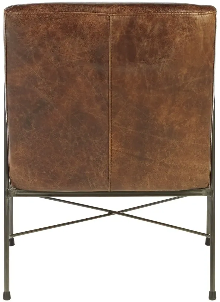 Hoxton Dining Chair - Brown, Leather