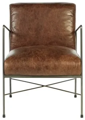 Hoxton Dining Chair - Brown, Leather image