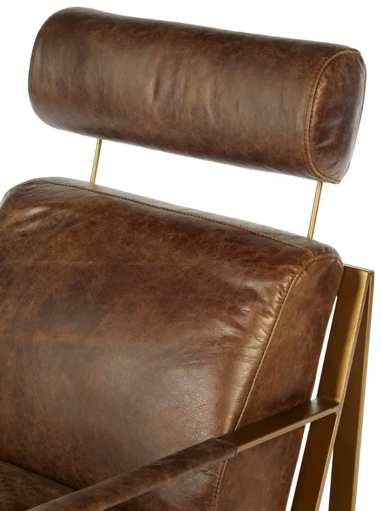 Hoxton Lounge Chair - Brown, Leather