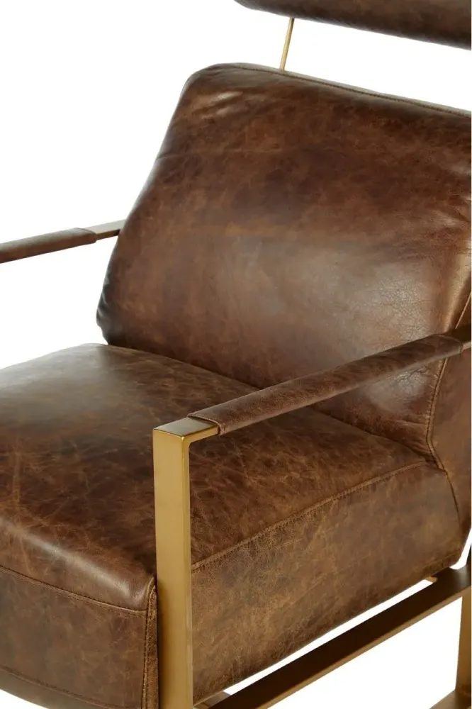 Hoxton Lounge Chair - Brown, Leather