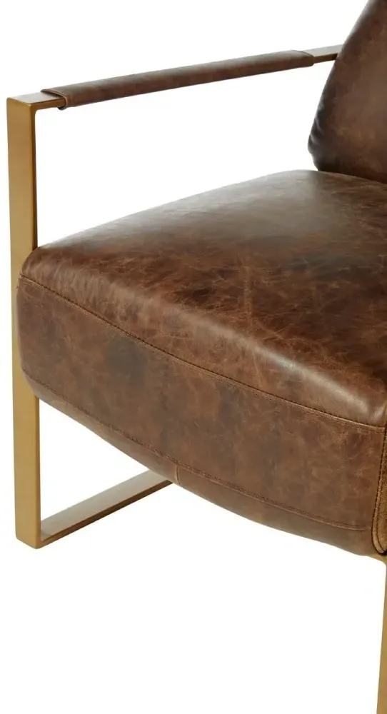 Hoxton Lounge Chair - Brown, Leather