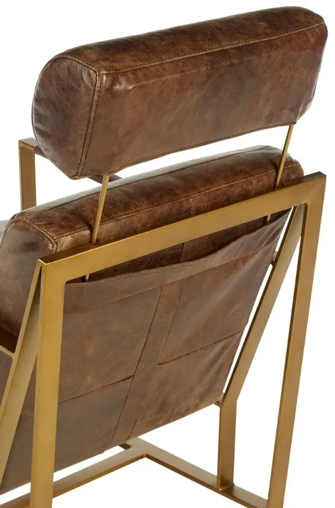 Hoxton Lounge Chair - Brown, Leather