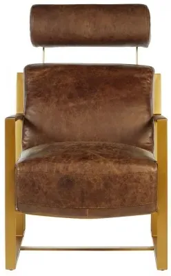 Hoxton Lounge Chair - Brown, Leather