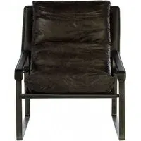 Hoxton Lounge Chair - Dark Brown, Leather