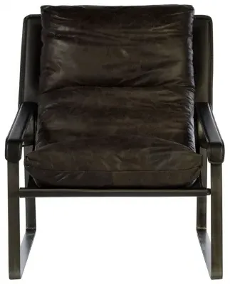 Hoxton Lounge Chair - Dark Brown, Leather
