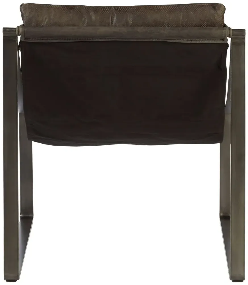 Hoxton Lounge Chair - Distressed Ebony, Leather