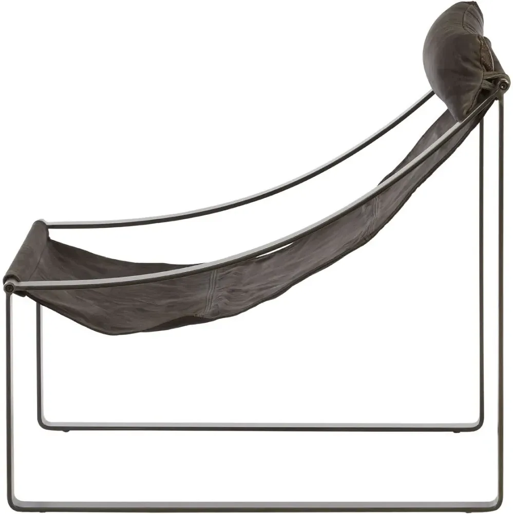 Hoxton Lounge Chair - Distressed Ebony, Leather